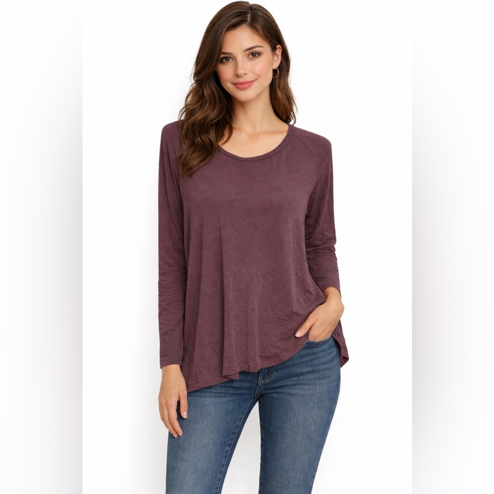 American Eagle Outfitters Soft and Sexy Light Purple Long Sleeve Lace T-Shirt